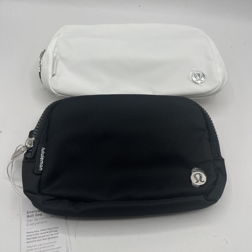 Lululemon Everywhere Belt Bag Black And White Fanny Pack Lot Of 2 NWT